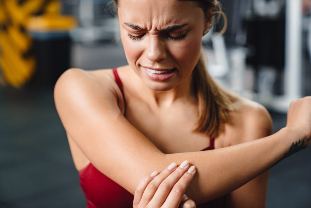 unhappy athletic sportswoman